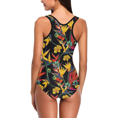 Bird Of Paradise Pattern Print Design BOP016 Women Swimsuit