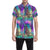 Neon Flower Tropical Palm Leaves Men's Short Sleeve Button Up Shirt