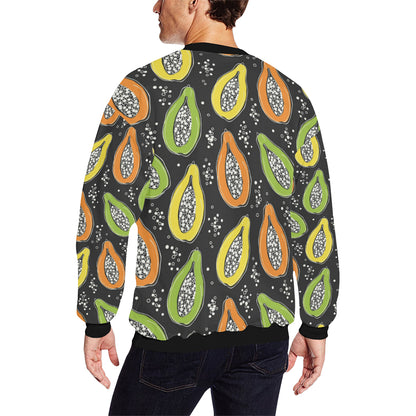 Papaya Pattern Print Design PP05 Men Long Sleeve Sweatshirt