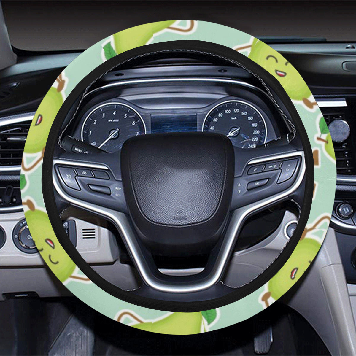 Avocado Pattern Print Design AC011 Steering Wheel Cover with Elastic Edge