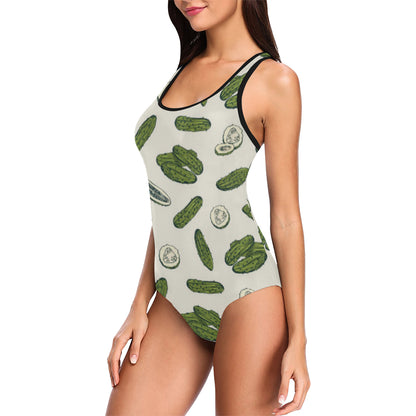 Cucumber Pattern Print Design CC05 Women Swimsuit