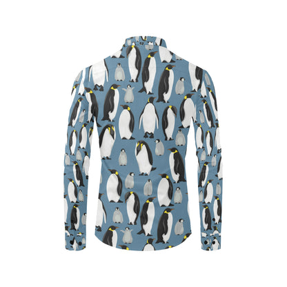 Penguin Pattern Print Design A03 Men's Long Sleeve Shirt