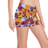 Pansy Pattern Print Design PS01 Yoga Shorts