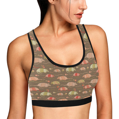 Armadillo Pattern Print Design 04 Sports Bra