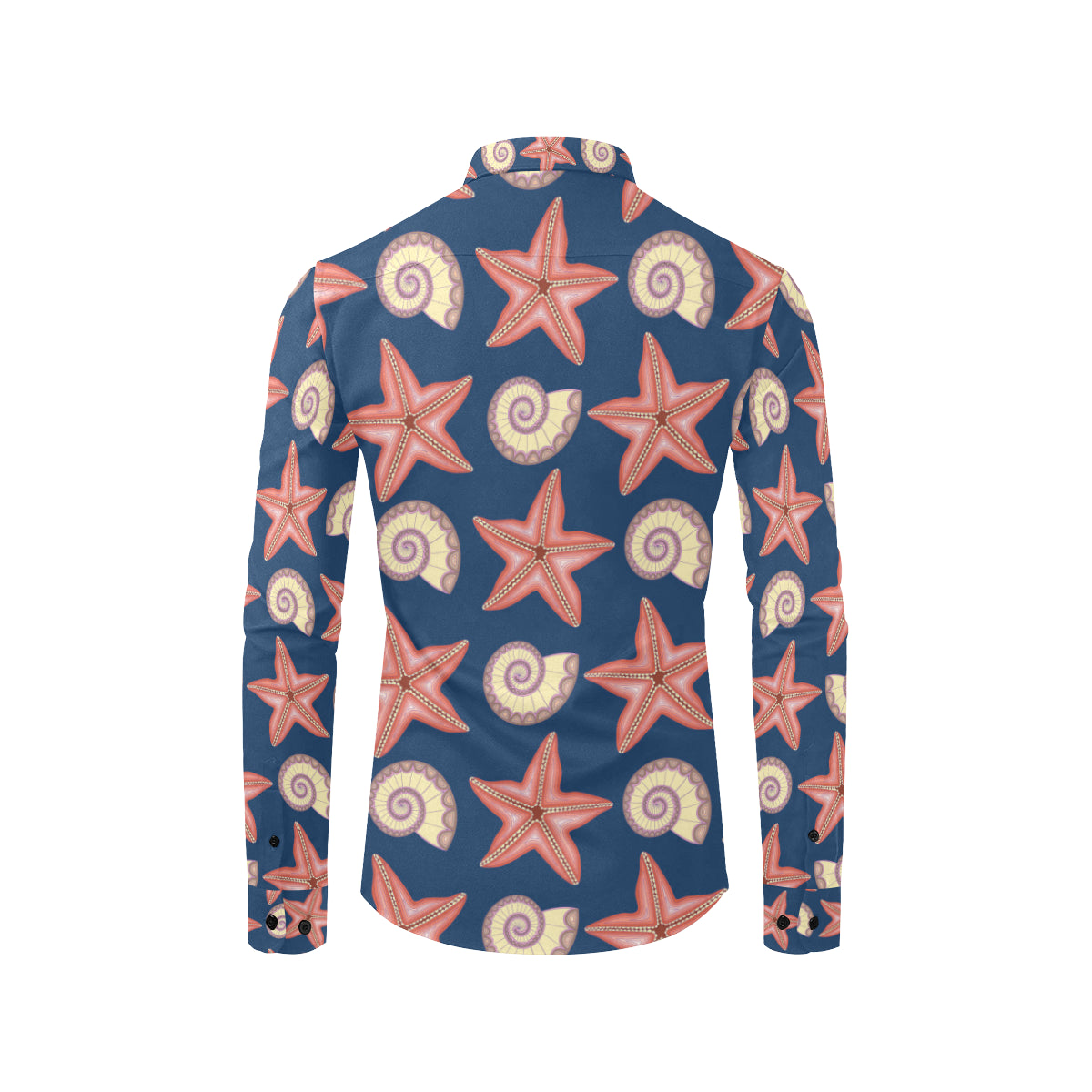 Starfish Pattern Print Design 03 Men's Long Sleeve Shirt