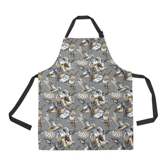 Hummingbird Pattern Print Design 02 Apron with Pocket