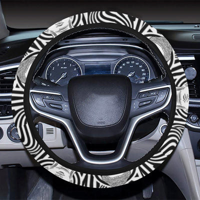 Buddha Pattern Print Design 05 Steering Wheel Cover with Elastic Edge