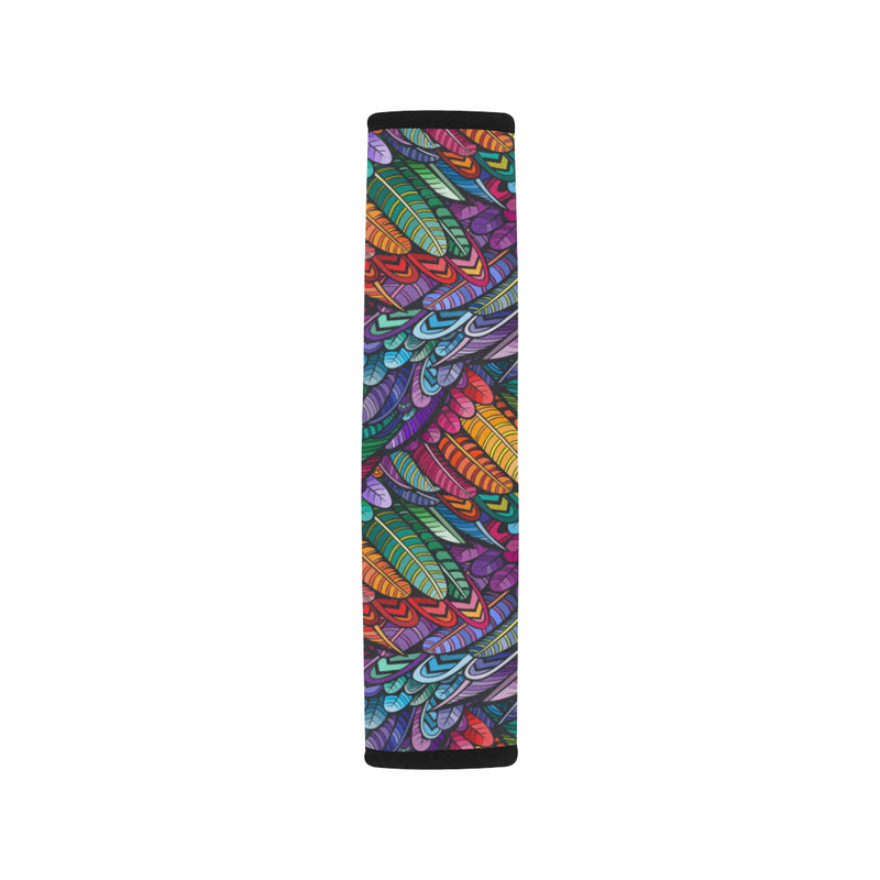 Feather Multicolor Design Print Car Seat Belt Cover