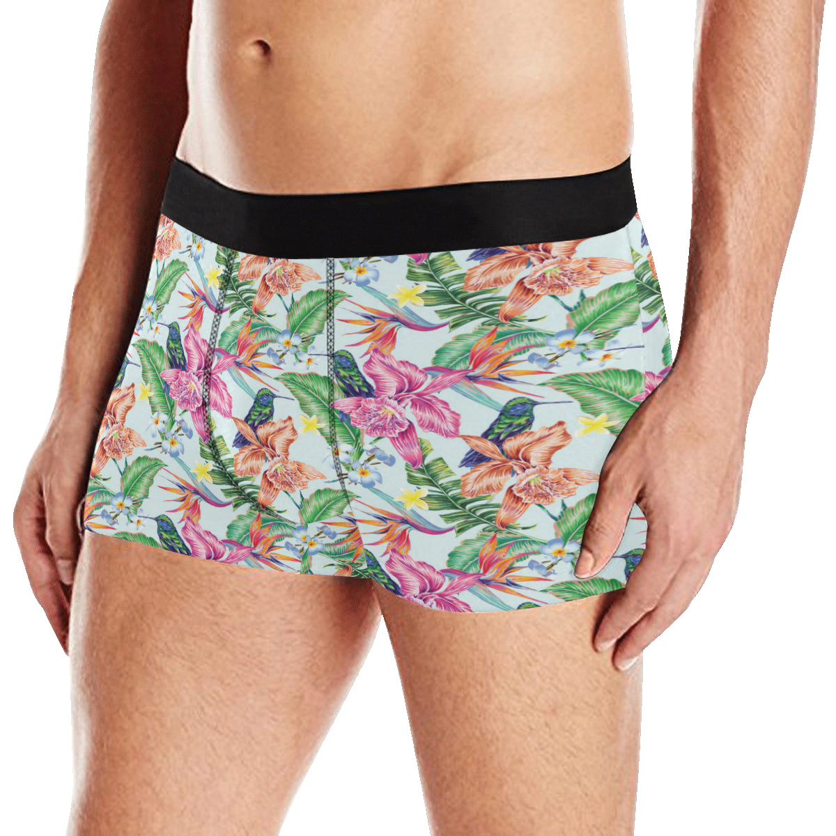 Hummingbird Tropical Pattern Print Design 05 Men's Boxer Briefs
