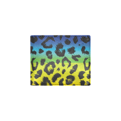 Rainbow Leopard Pattern Print Design A01 Men's ID Card Wallet