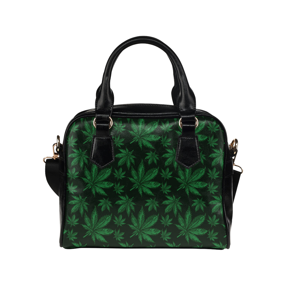 Pot Leaf Pattern Print Design A04 Shoulder Handbag