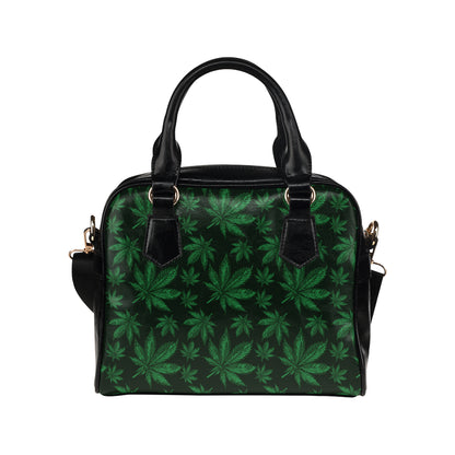 Pot Leaf Pattern Print Design A04 Shoulder Handbag