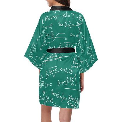 Math Pattern Print Design 01 Women's Short Kimono