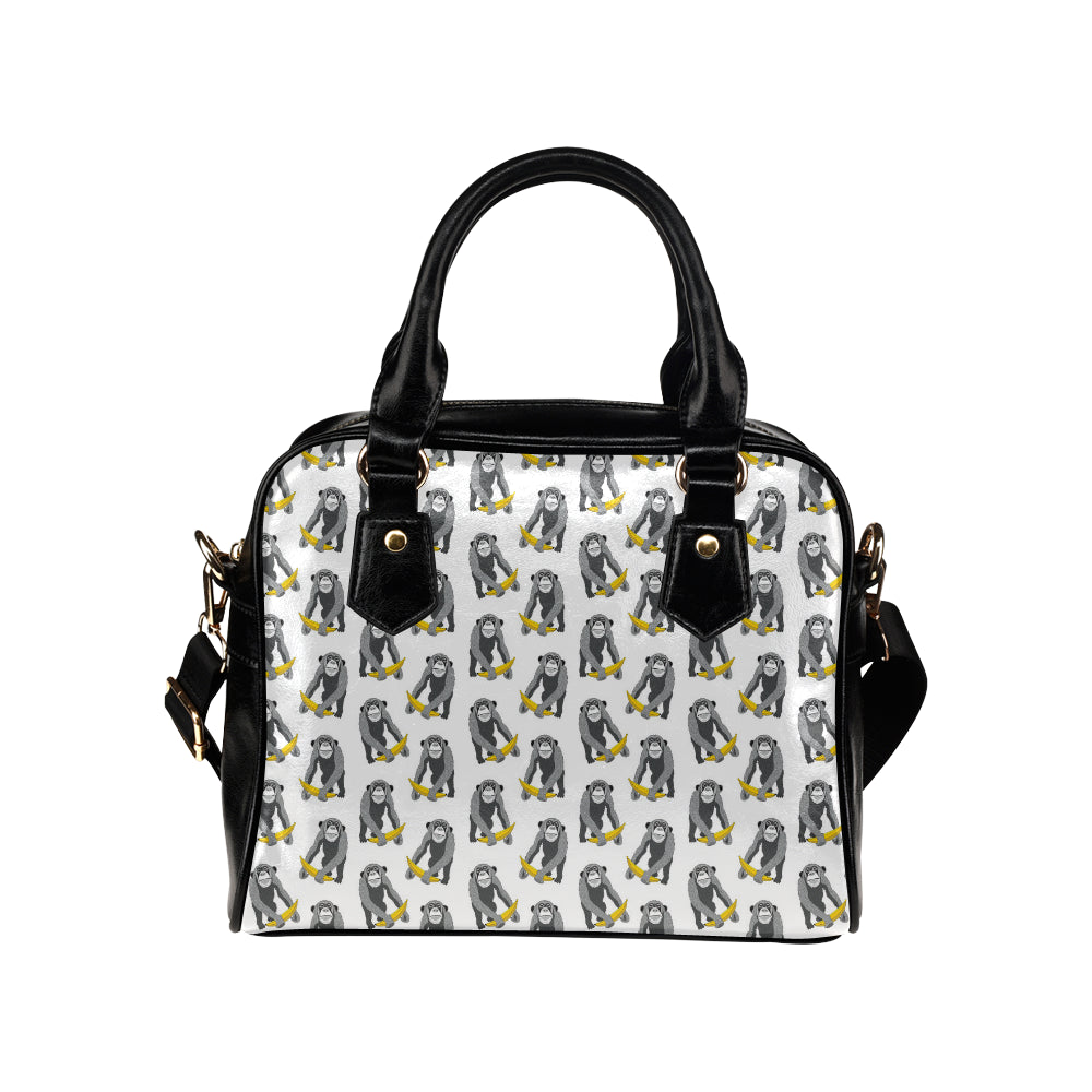 Chimpanzee Pattern Print Design 05 Shoulder Handbag