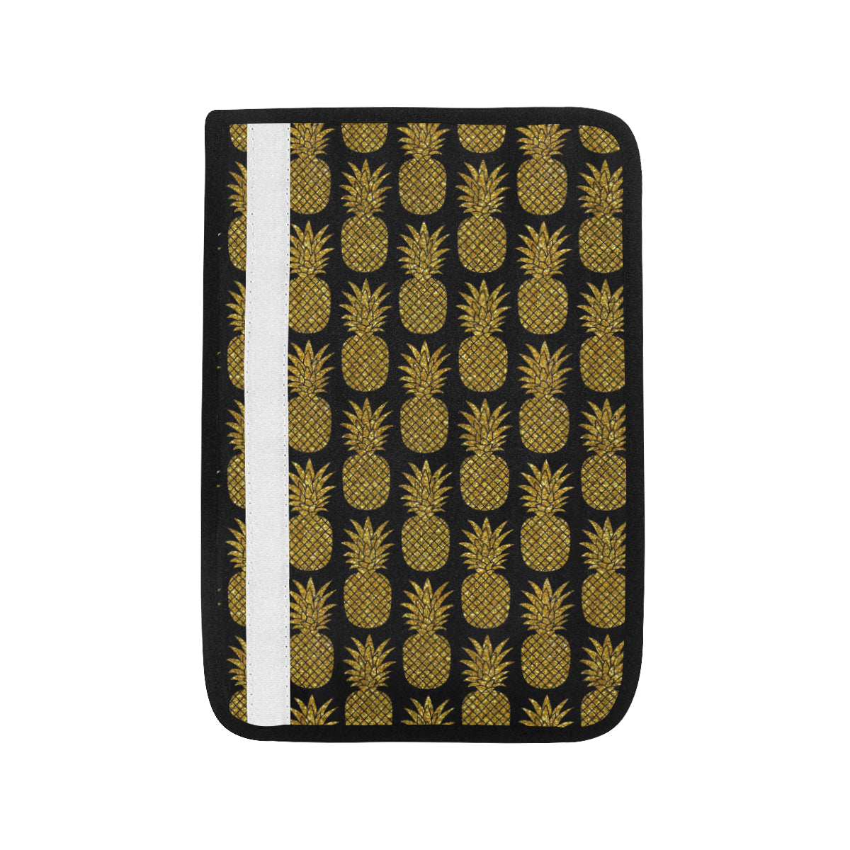 Gold Pineapple Pattern Print Design PP011 Car Seat Belt Cover