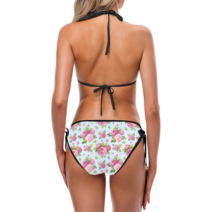 Rose Pink Pattern Print Design RO08 Bikini