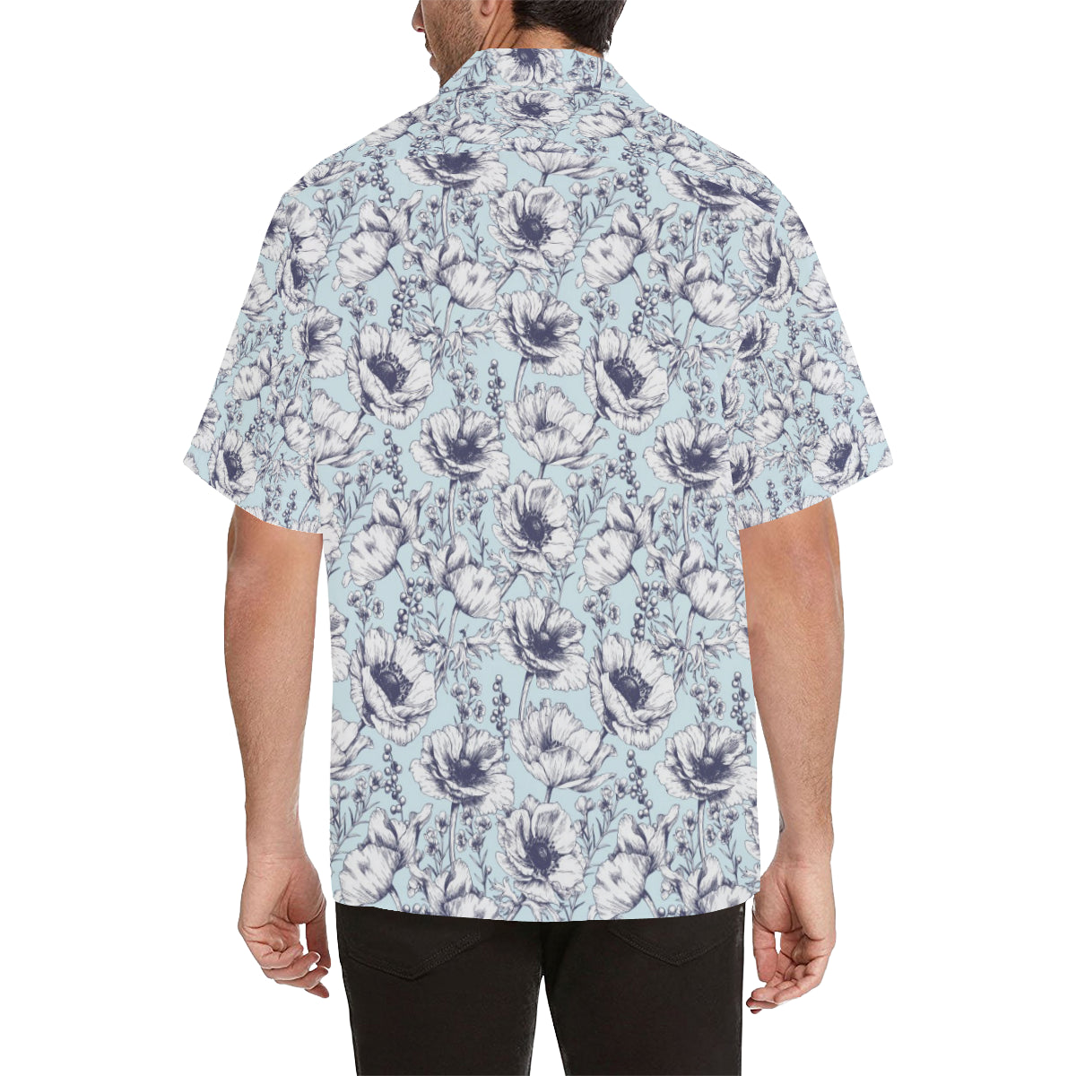 Anemone Pattern Print Design 02 Men's Hawaiian Shirt