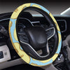 Acoustic Guitar Pattern Print Design 03 Steering Wheel Cover with Elastic Edge