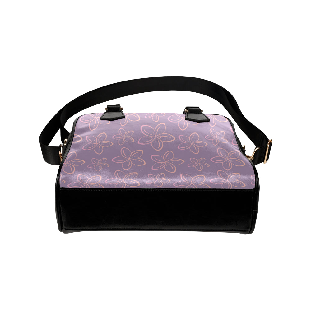 Plumeria Pattern Print Design A01 Shoulder Handbag