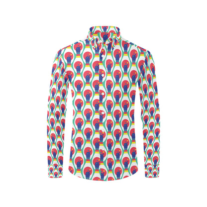 Bowling Pattern Print Design 05 Men's Long Sleeve Shirt