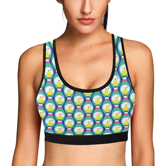 Bowling Pattern Print Design 04 Sports Bra