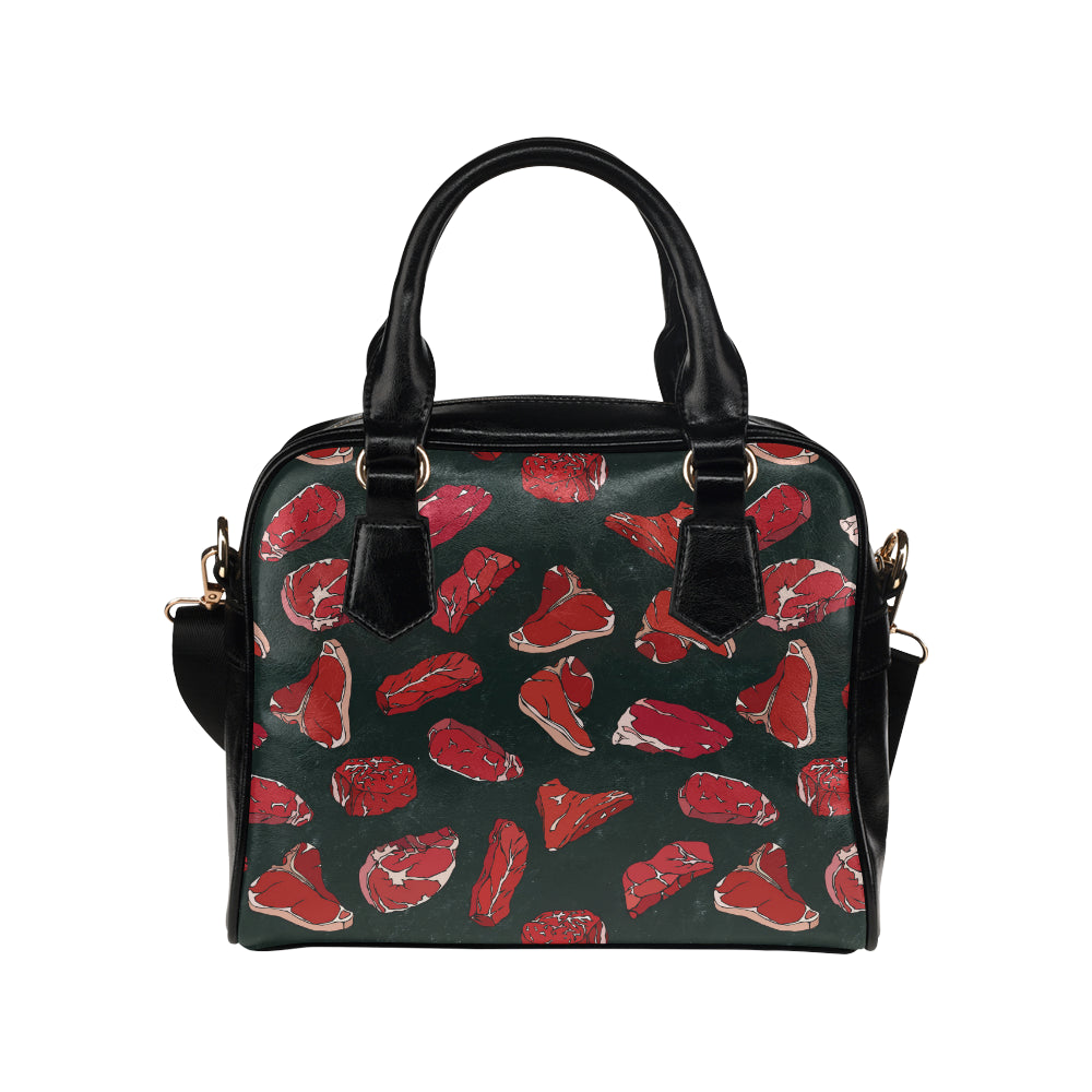 Meat Pattern Print Design 01 Shoulder Handbag