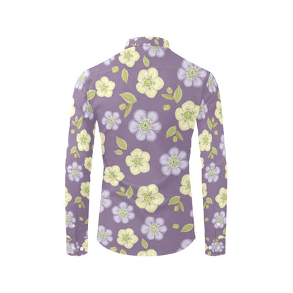 Anemone Pattern Print Design AM013 Men's Long Sleeve Shirt