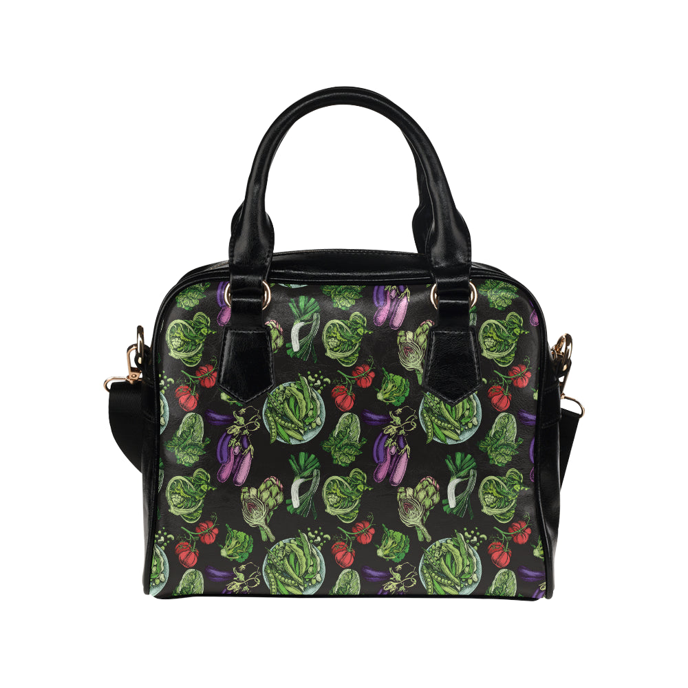 Lettuce Pattern Print Design 01 Shoulder Handbag