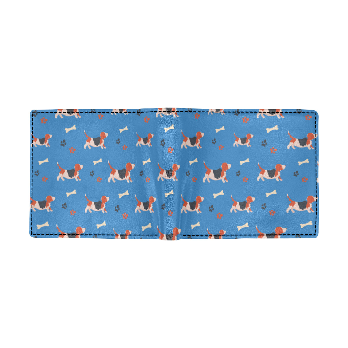 Basset Hound Pattern Print Design 02 Men's ID Card Wallet