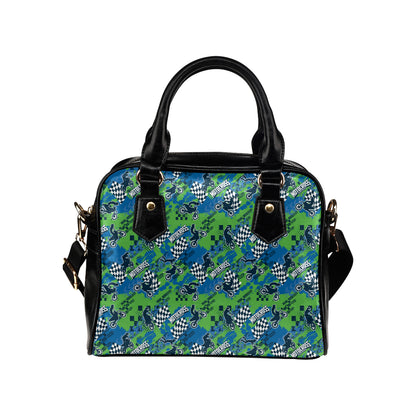 Motocross Pattern Print Design 04 Shoulder Handbag