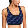 Sea Turtle Pattern Print Design T04 Sports Bra