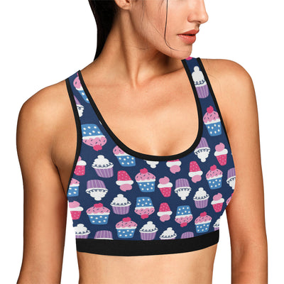 Cupcake Pattern Print Design CP04 Sports Bra