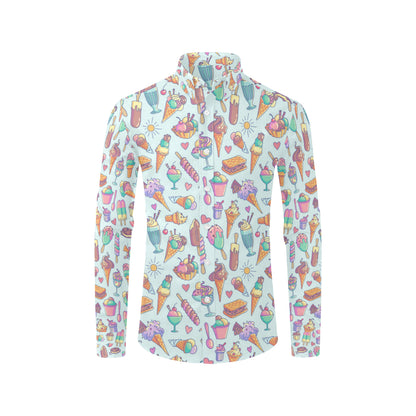 Ice Cream Pattern Print Design IC02 Men's Long Sleeve Shirt