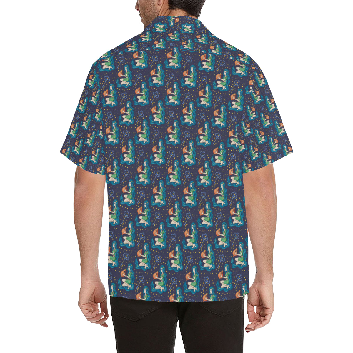 Aquarius Zodiac Pattern Print Design 03 Men's Hawaiian Shirt