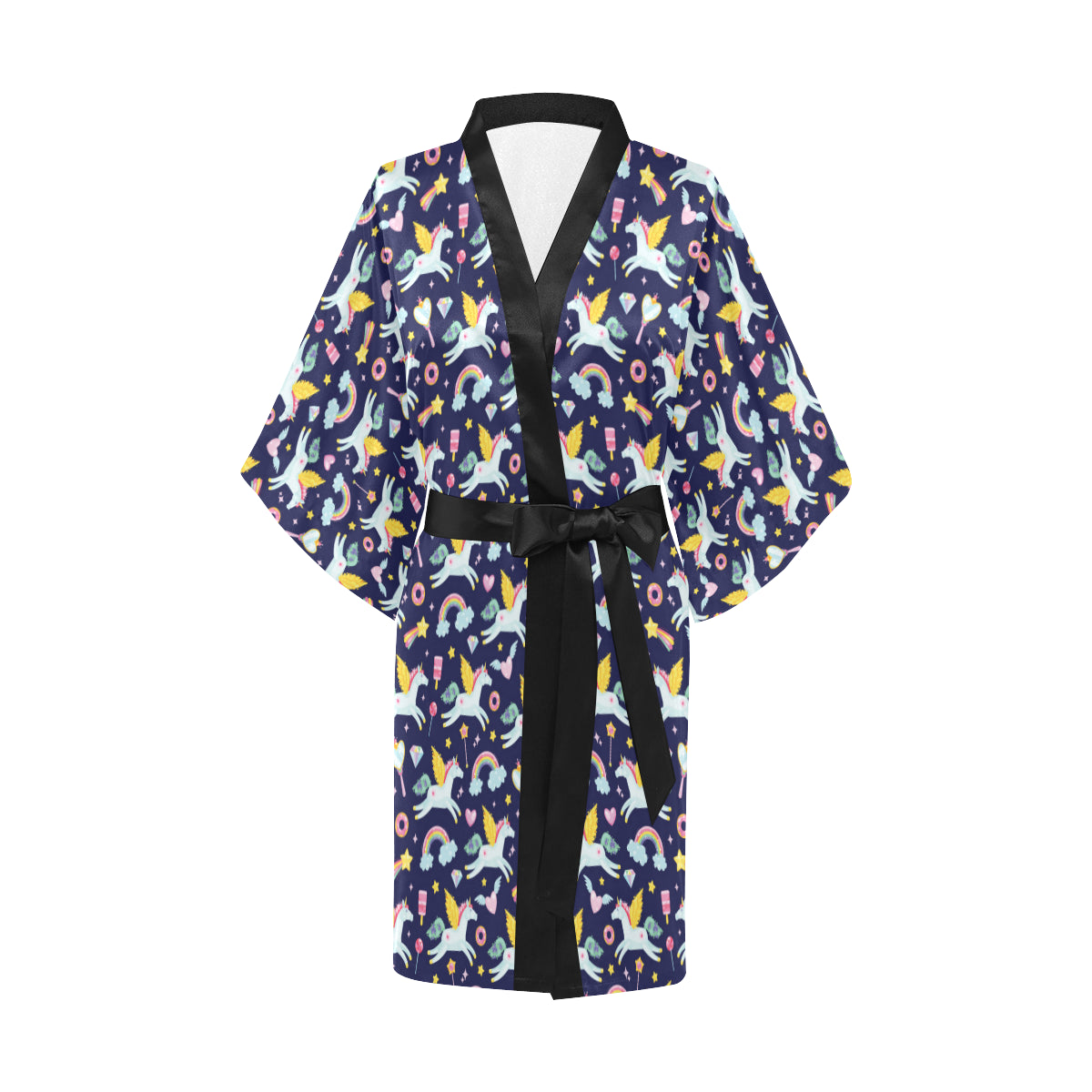 Pegasus Pattern Print Design 05 Women's Short Kimono