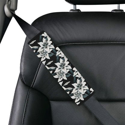 Lily Pattern Print Design 03 Car Seat Belt Cover