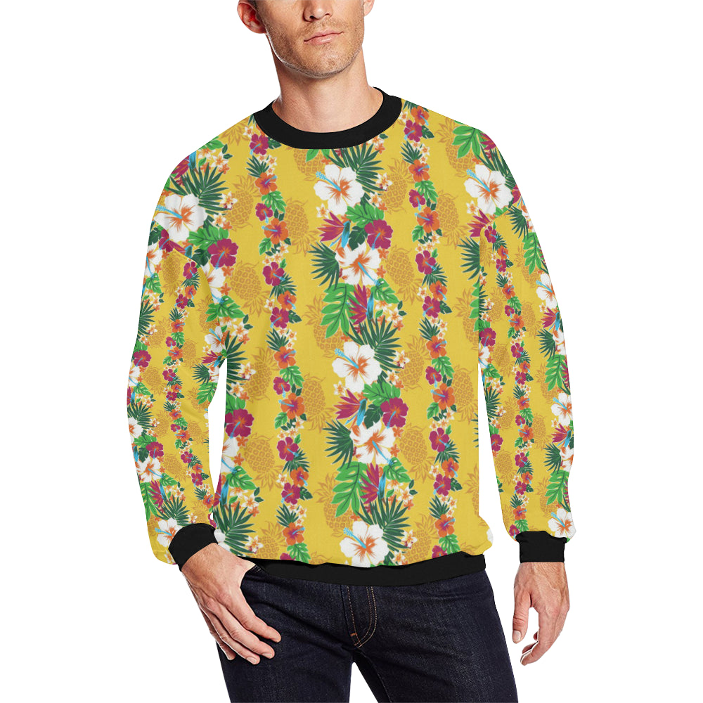 Hawaiian Themed Pattern Print Design H09 Men Long Sleeve Sweatshirt