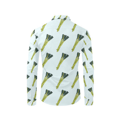 Leek Pattern Print Design 03 Men's Long Sleeve Shirt