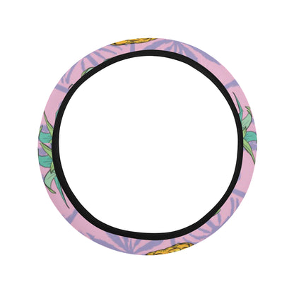 Pineapple Pattern Print Design PP06 Steering Wheel Cover with Elastic Edge