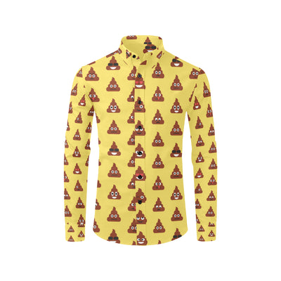 Emoji Poop Print Pattern Men's Long Sleeve Shirt