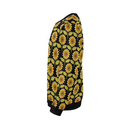 Sunflower Pattern Print Design SF015 Men Long Sleeve Sweatshirt