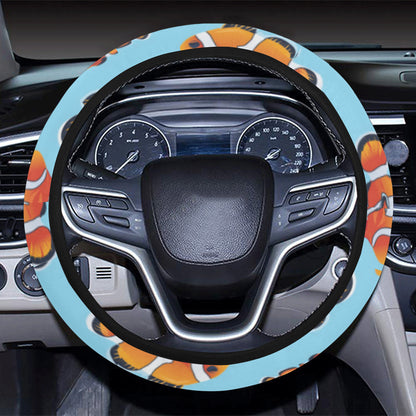 Clownfish Pattern Print Design 01 Steering Wheel Cover with Elastic Edge
