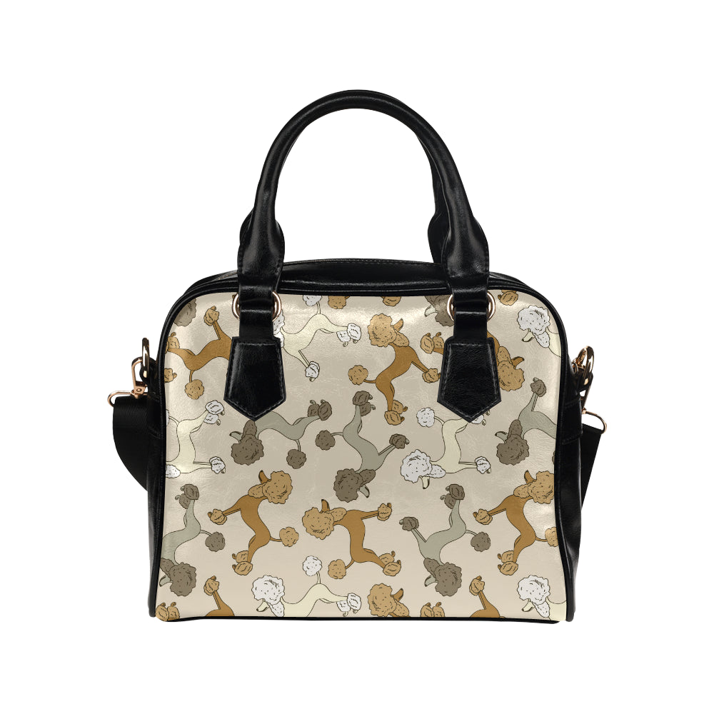 Poodle Pattern Print Design A01 Shoulder Handbag