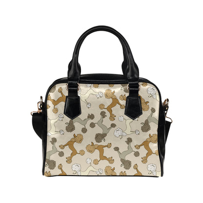 Poodle Pattern Print Design A01 Shoulder Handbag