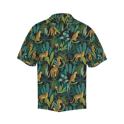 Jaguar Jungle Pattern Print Design 03 Men's Hawaiian Shirt