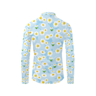 Daisy Pattern Print Design DS010 Men's Long Sleeve Shirt