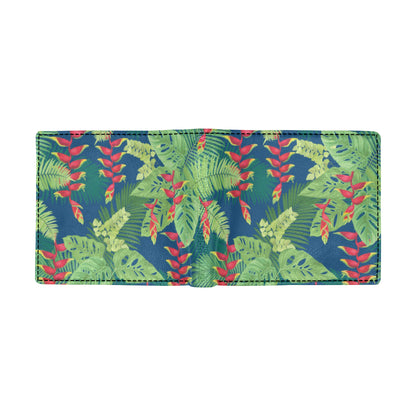 Heliconia Pattern Print Design HL08 Men's ID Card Wallet