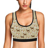 Beagle Pattern Print Design 01 Sports Bra