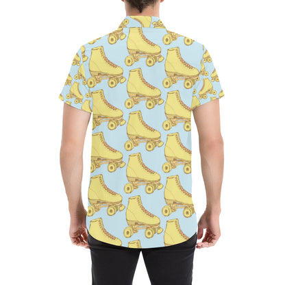 Roller skate Pattern Print Design A03 Men's Short Sleeve Button Up Shirt