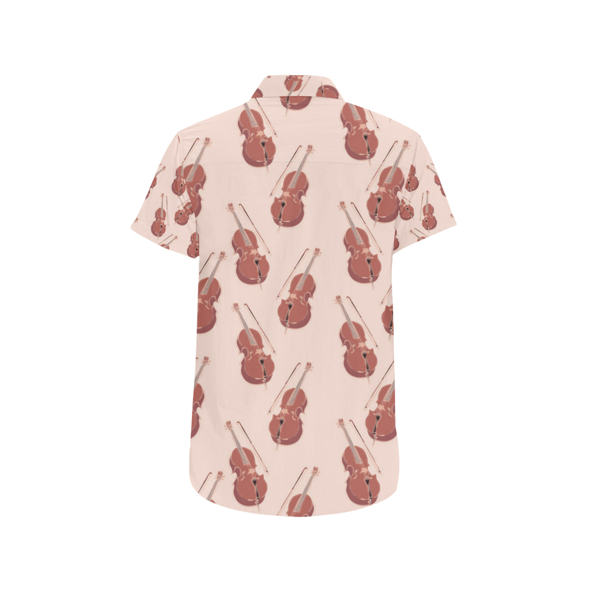 Cello Pattern Print Design 03 Men's Short Sleeve Button Up Shirt